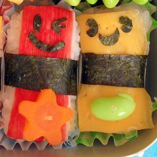 幼稚園弁当！カニカマさんと卵くん♡